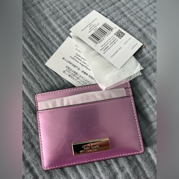 kate spade Quartz Pink Leather Card Holder - Picture 2 of 4